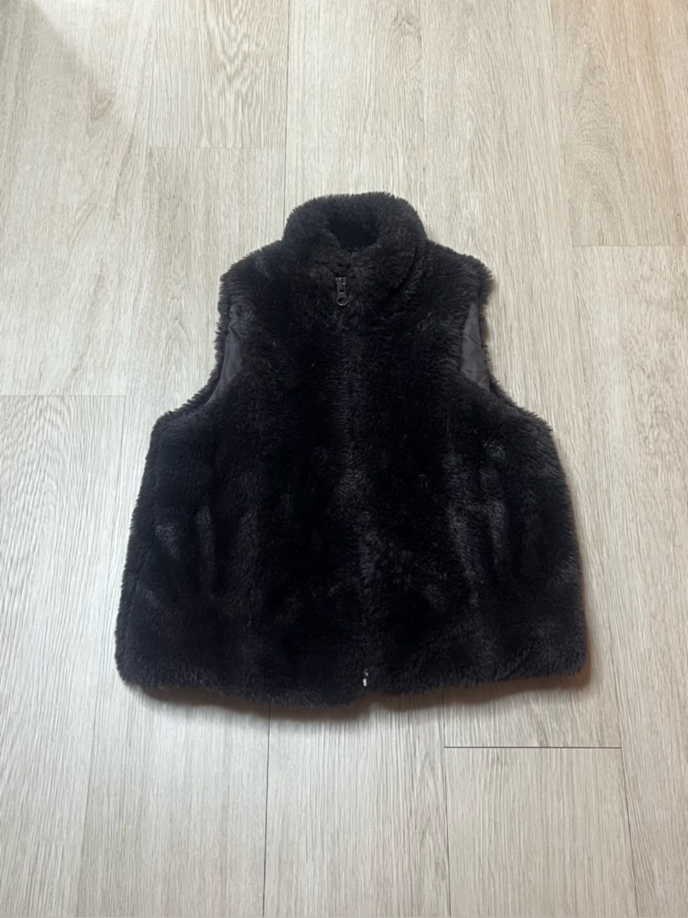 Me Jane Brown Faux Fur-Trim Vest Liner